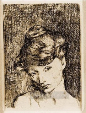 Tete de femme Madeleine 1905 Cubistas Pinturas al óleo